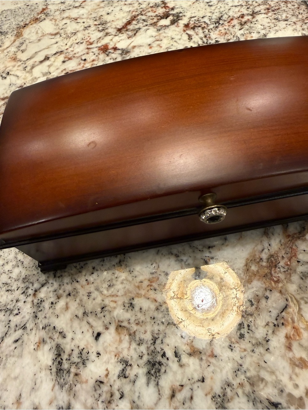 Bombay Brown Wood-Finish Jewelry Organizer with Bronze Knob